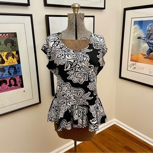 Woman’s Pretty Black and White T Shirt